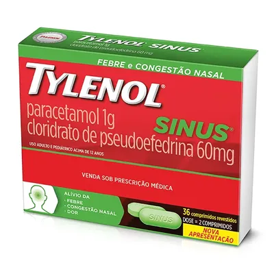 TYLENOL SINUS 500MG+30MG 36CP (JOH)